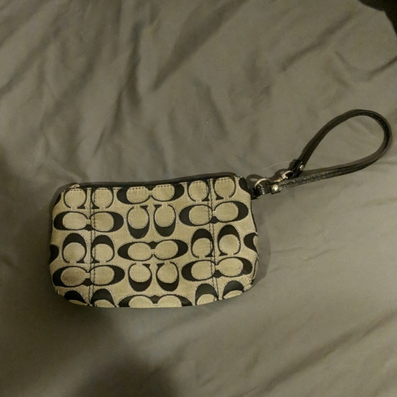 Gray Canvas Coach Wristlet - Picture 2 of 5